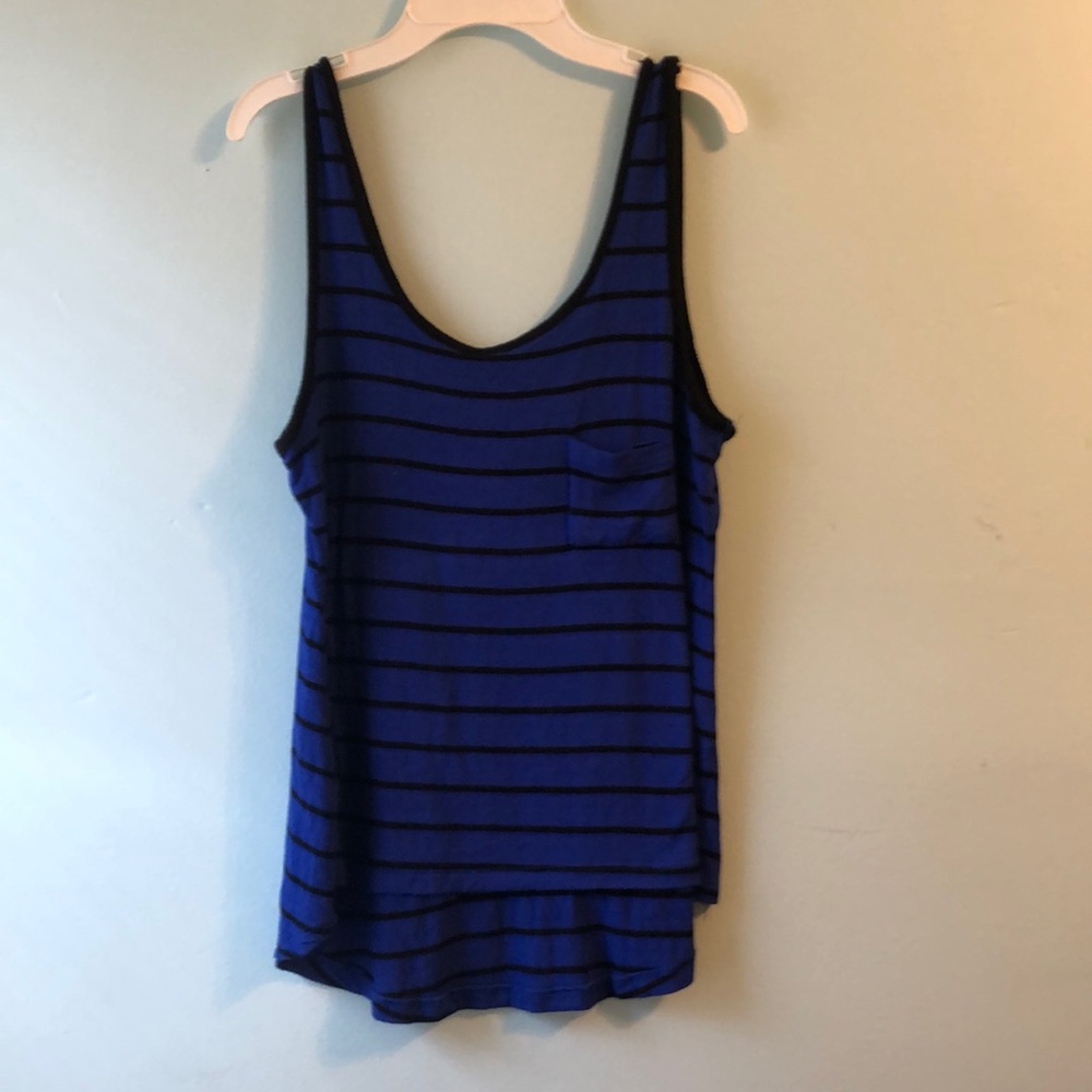 black and blue stripes tank top